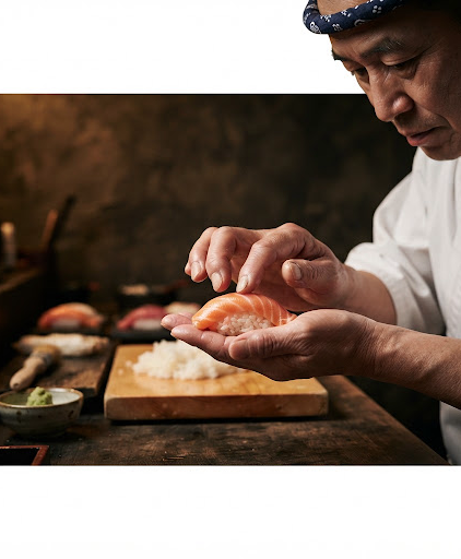 Elaboración artesanal de sushi