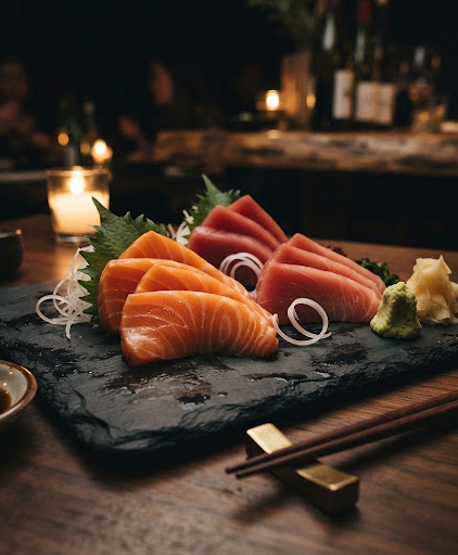 Ingredientes seleccionados de sushi de alta calidad